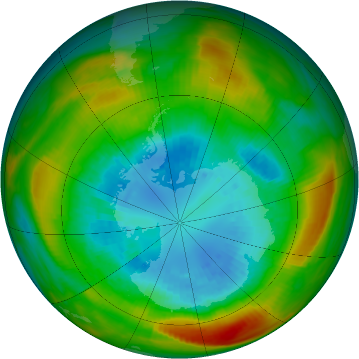 Antarctic ozone map for 06 September 1980